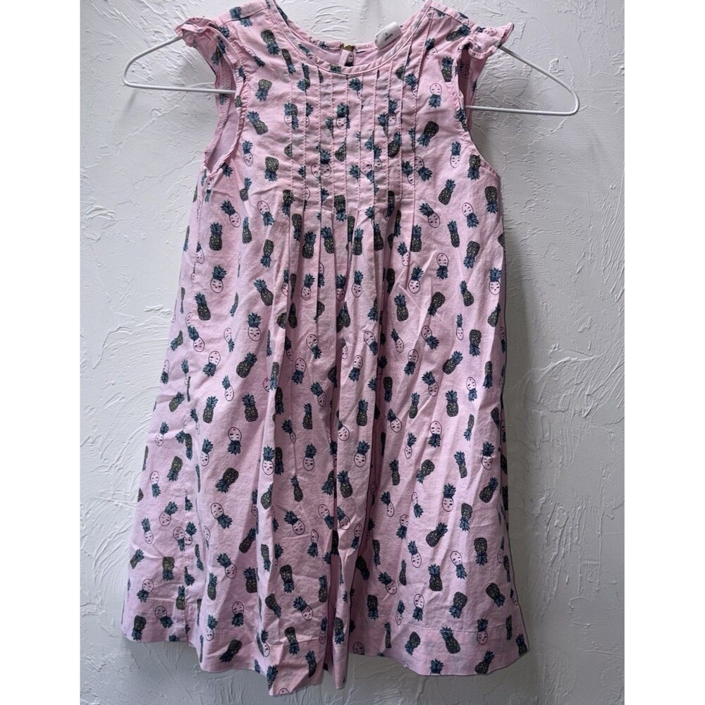 EGG by Susan Lazar Girls Pink Pineapple A-Line Knee Dress Sleeveless Sz 4